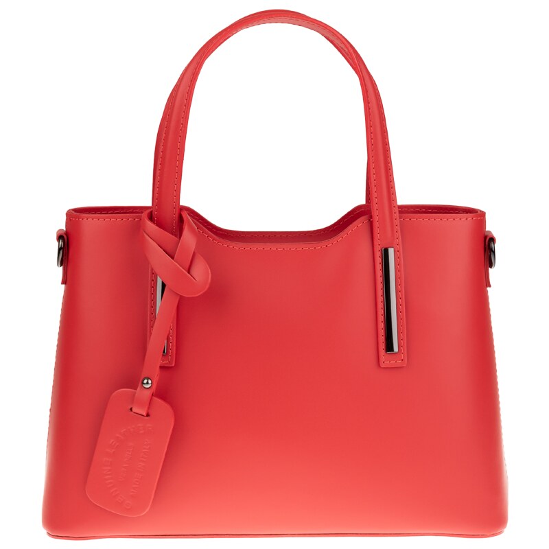 Červená kožená talianska kabelka Isidora Rossa Chiara Piccola 41017424