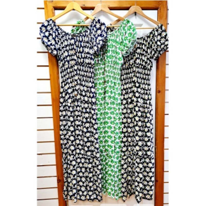 Zelené maxi šaty s margarétkami uni 41085779