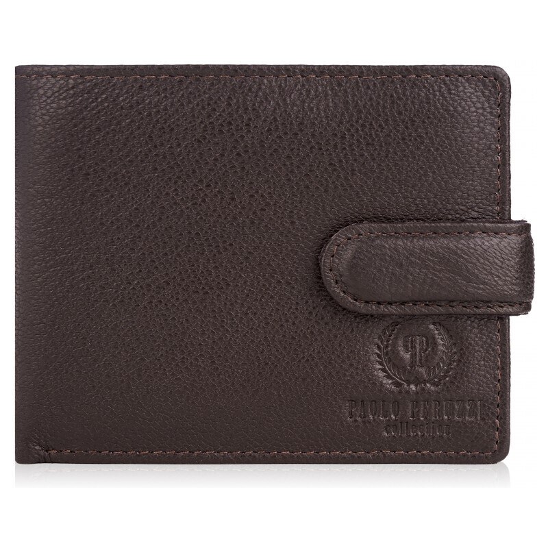 PAOLO PERUZZI Pánska kožená peňaženka s RFID | hnedá T-77-BR 41085784
