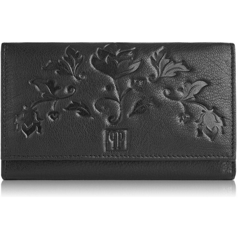 PAOLO PERUZZI Dámska kožená peňaženka | čierna T-45-BL 41092965