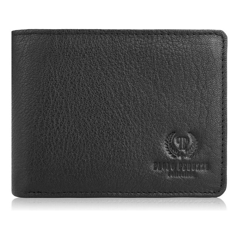 PAOLO PERUZZI Pánska kožená peňaženka s RFID | čierna T-79-BL 41092966