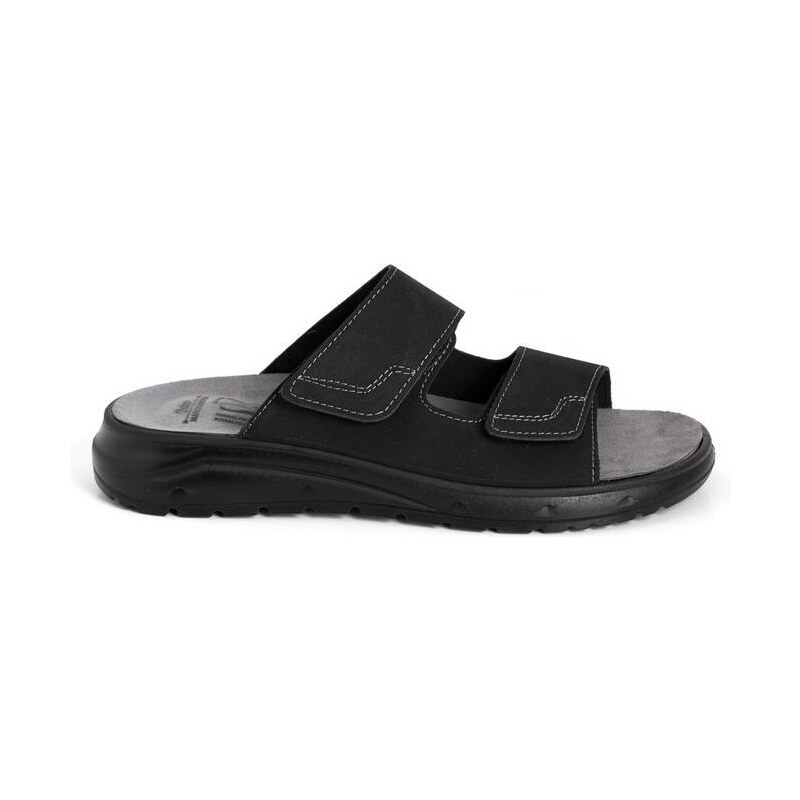 BATZ Pánske kožené čierne šľapky ERIK 41106980