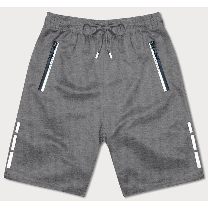 J.STYLE Šedé pánske kraťasy s kontrastnými vsadkami (8K925-5) 41250161