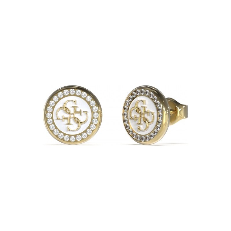 Guess Moderné pozlátené náušnice Life In 4G JUBE03123JWYGWHT/U 66578668