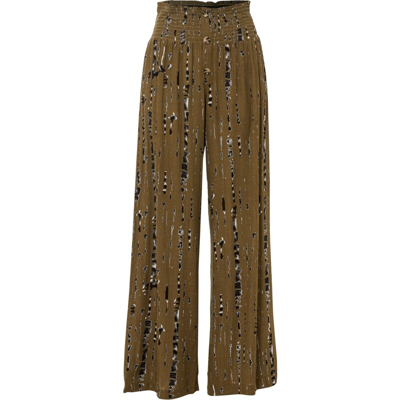 bonprix Nohavice Palazzo z padavej viskózy, farba zelená 50429755