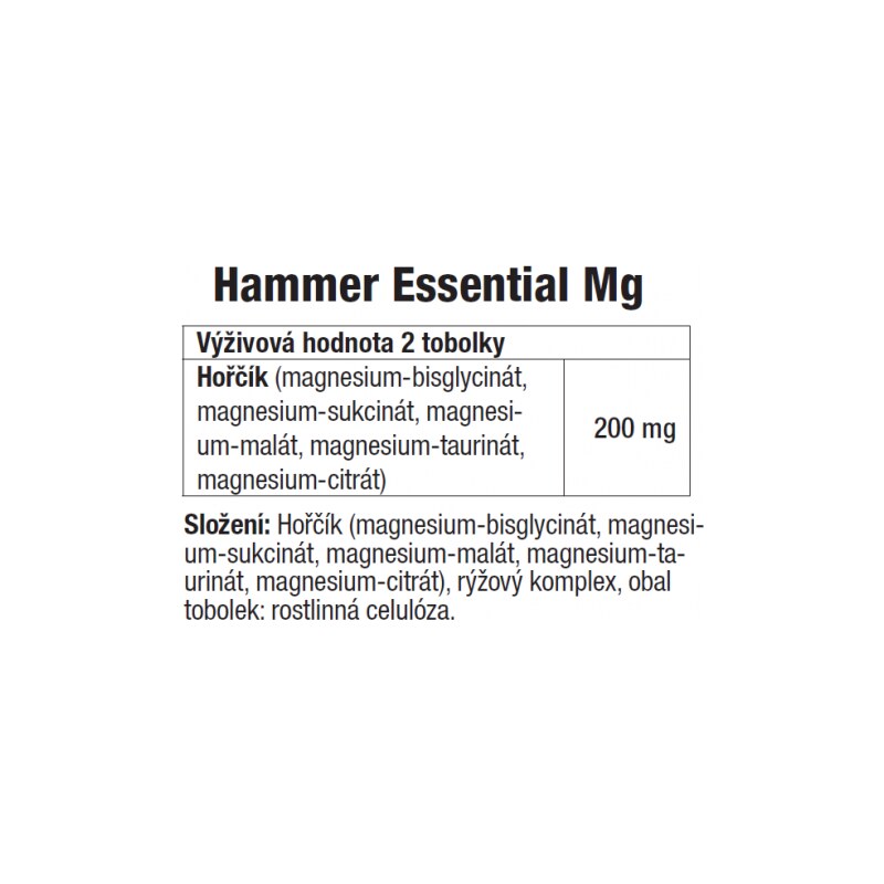 Tablety Hammer ESSENTIAL MAGNESIUM (5 forem Hořčíku) emg