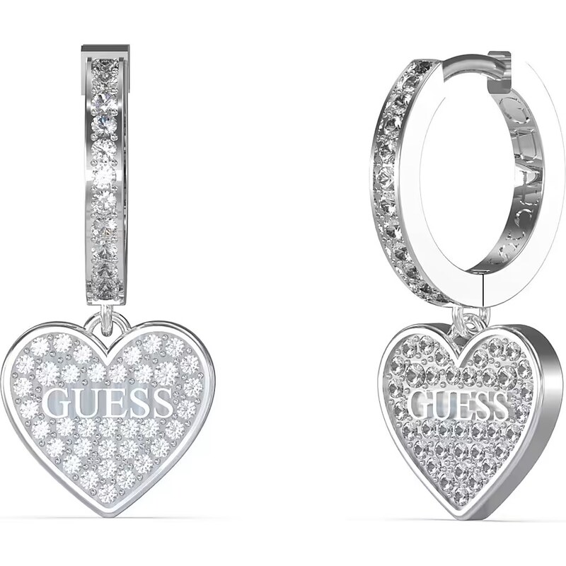 Guess Blyštivé oceľové náušnice Huggie Me JUBE03136JWRHT/U 66583211