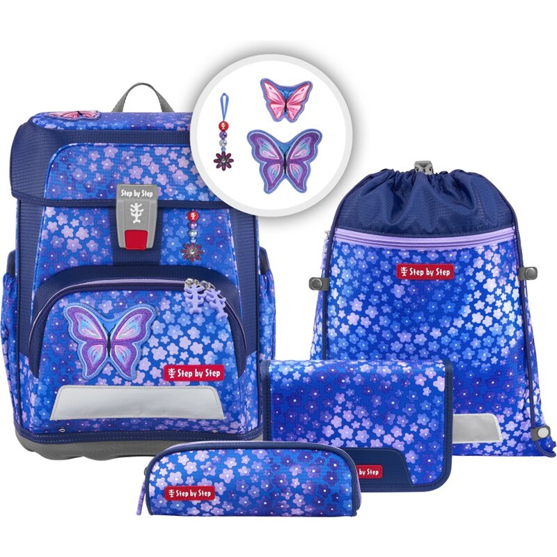Step by Step Školní aktovka CLOUD pro prvňáčky - 5dílný set Motýl Mája 47993884