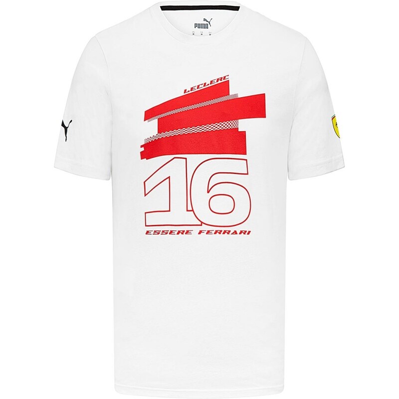 Puma Ferrari pánske tričko Leclerc Driver White F1 Team 2023