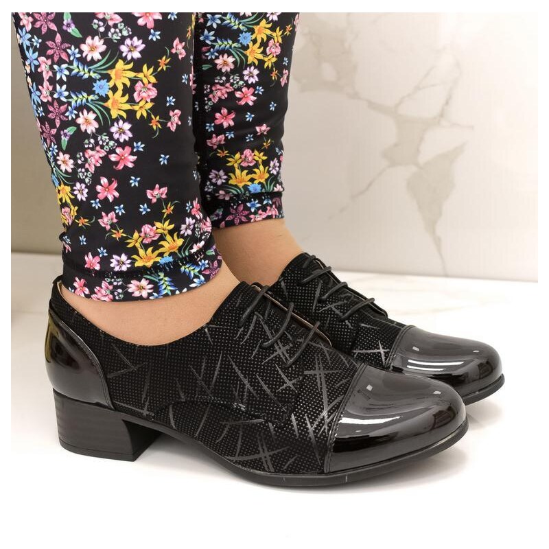 JOHN-C Dámske čierne poltopánky LOTA 41213991