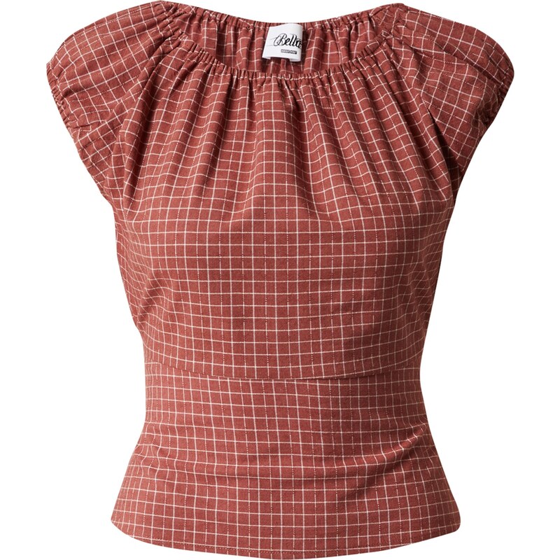 Bella x ABOUT YOU Tričko Lea karmínovo červená / šedobiela 41263734