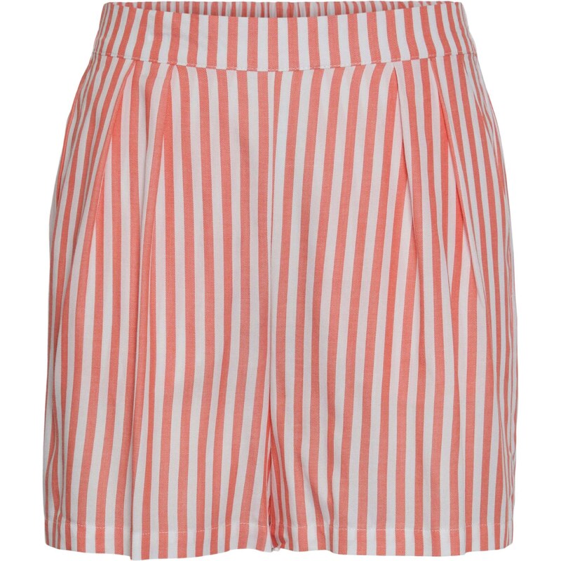 PIECES Plisované nohavice Korah koralová / prírodná biela 63143734