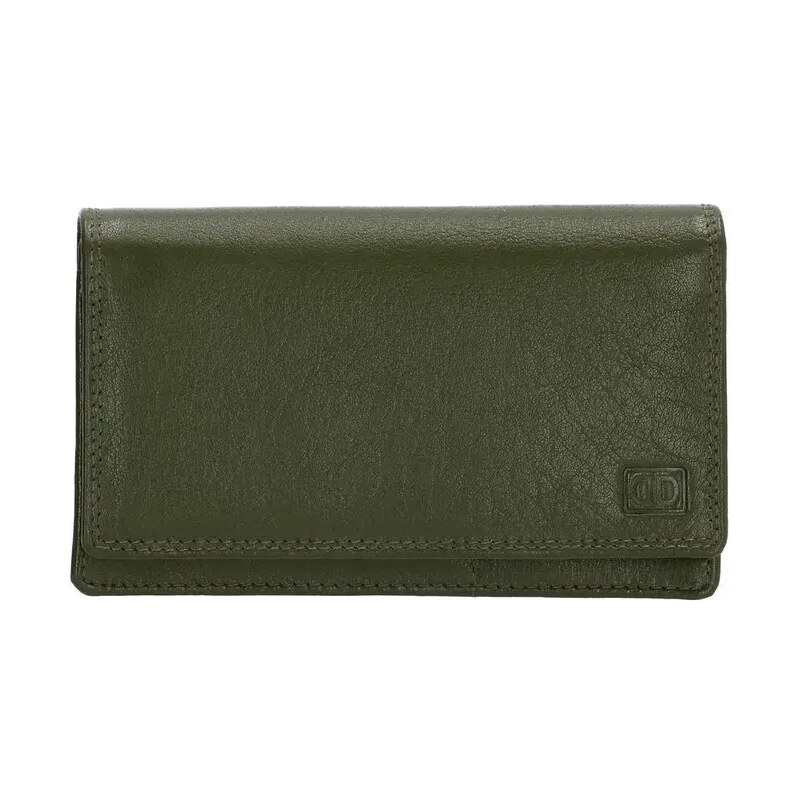 Double-D Zelená veľká kožená peňaženka "Dominas"