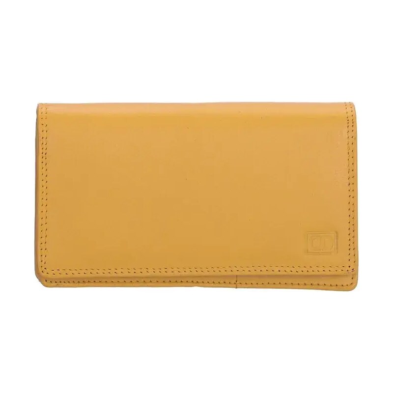 Double-D Žltá veľká kožená peňaženka "Dominas"