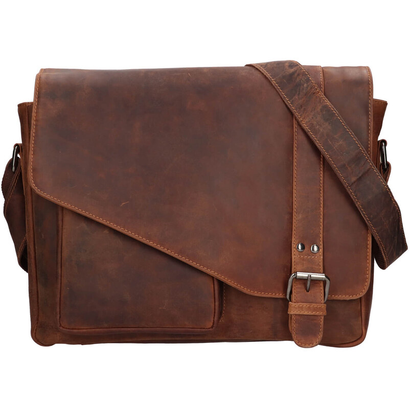 Pánska kožená taška cez rameno Greenwood Kane - koňak 39664472