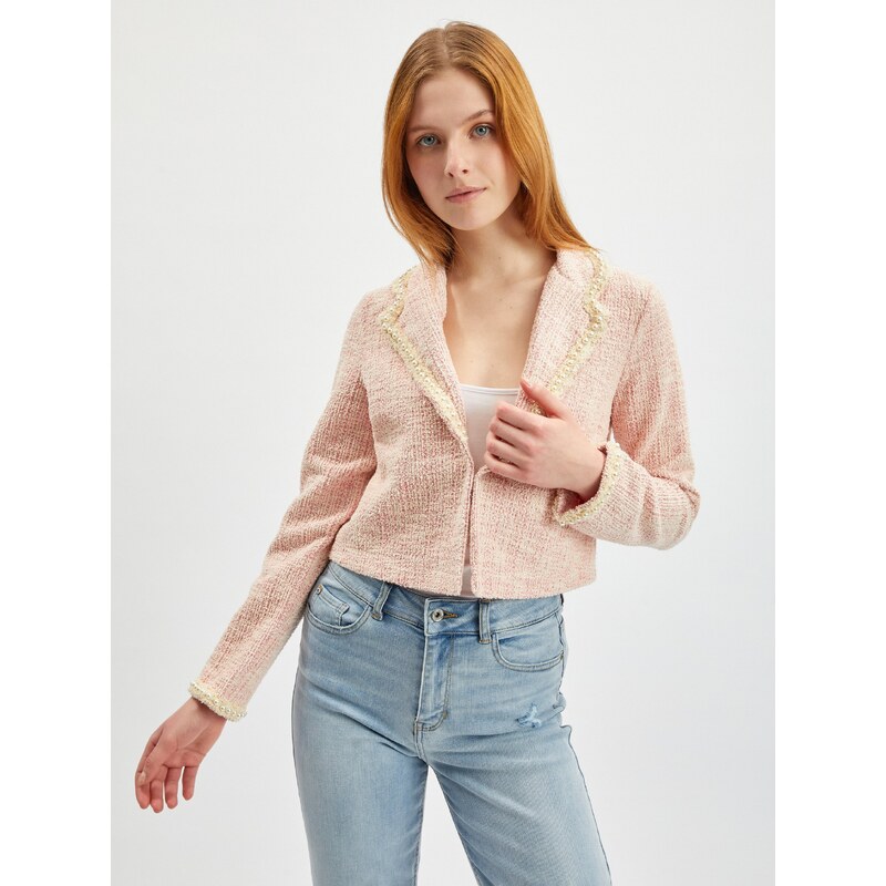 Svetloružové dámske tvídové sako ORSAY 50658056