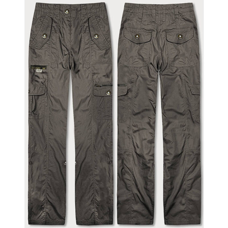 REMAKE Hnedé dámske nohavice typu cargo (W369) 41270605