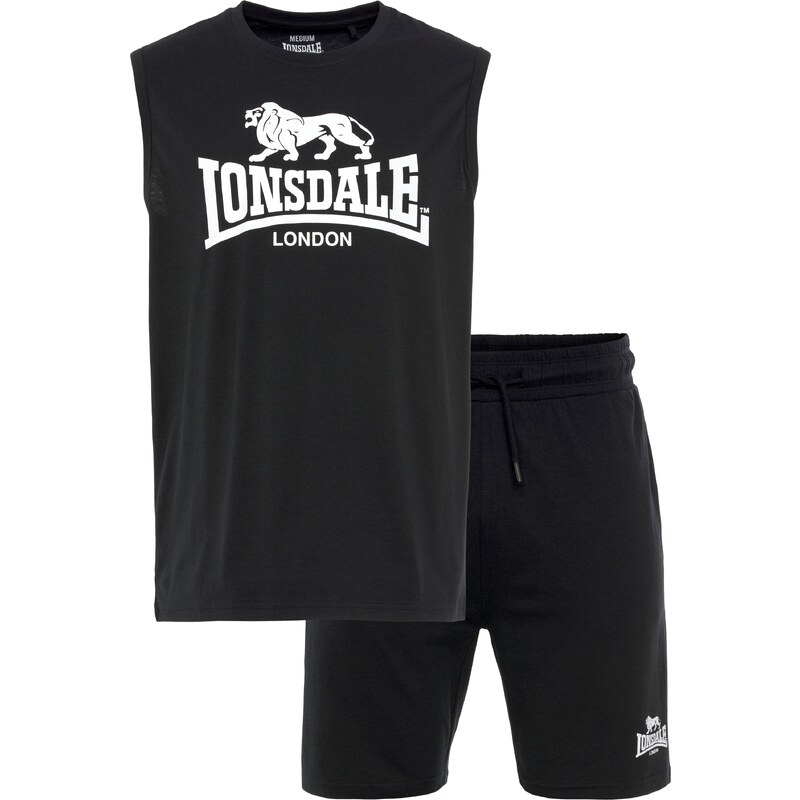 LONSDALE Joggingová súprava Allanton čierna / biela 60867230