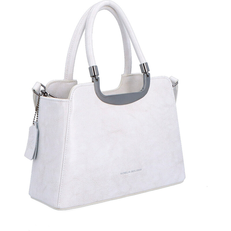 Kožená kabelka do ruky Noelia Bolger biela NB 0075 OW 41287779