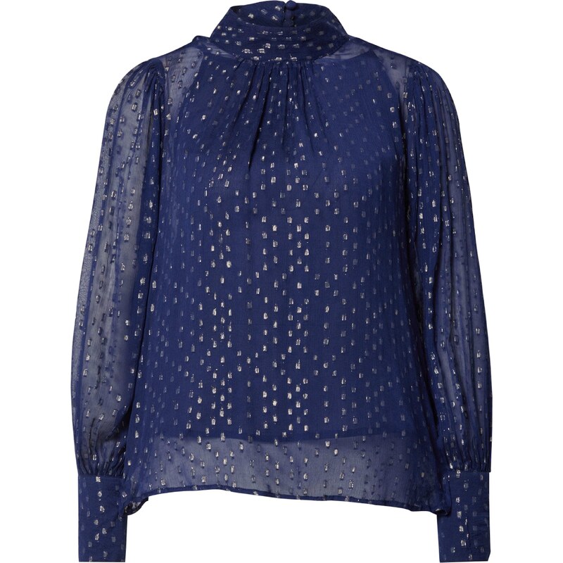 Warehouse Blúzka námornícka modrá / zlatá 66056859