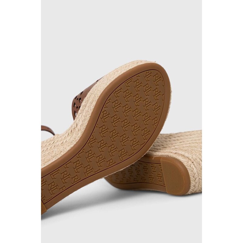 Kožené sandále Lauren Ralph Lauren Haana hnedá farba, 802896875001