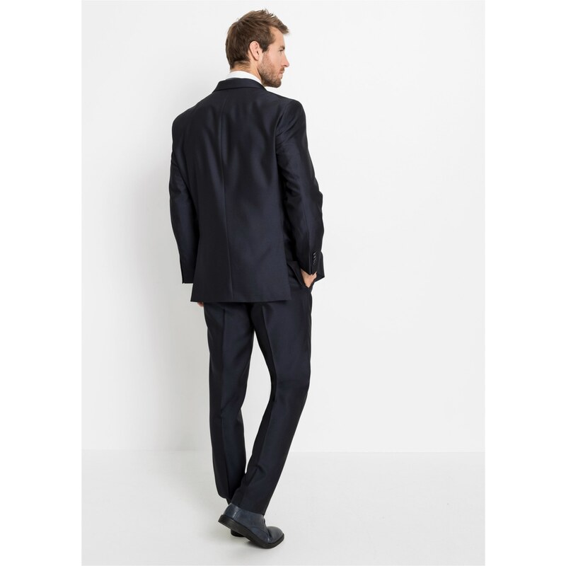 bonprix 4-dielny Oblek: sako, nohavice, vesta, kravata, farba modrá, rozm. 48
