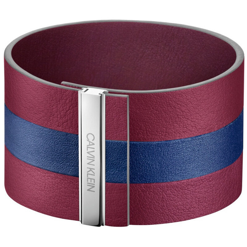 Calvin Klein Vínovomodrý kožený náramok Rebel KJ9KLB09010 18,5 cm 66582069