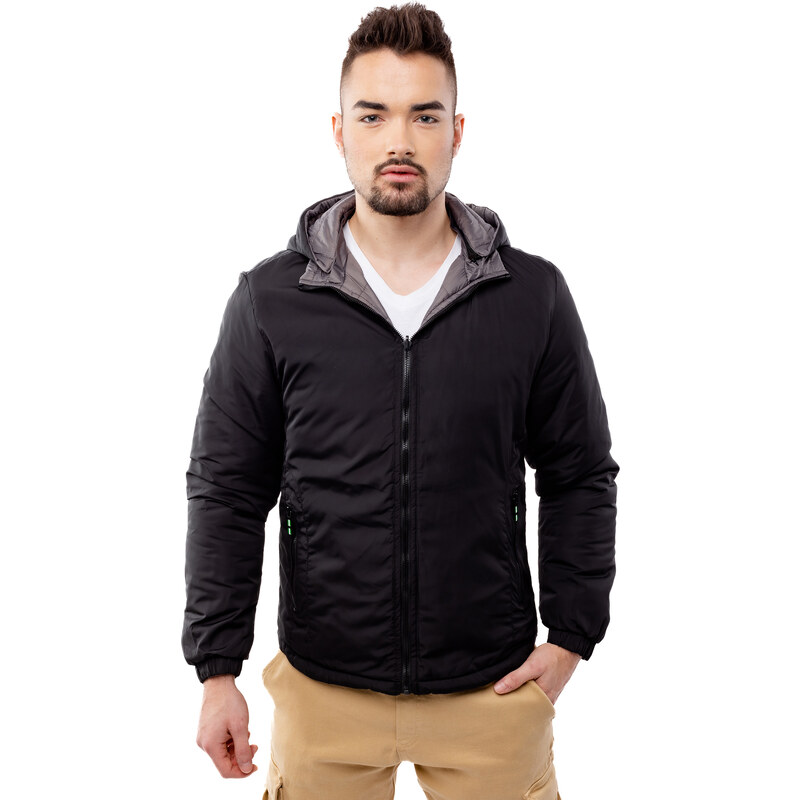 Pánska Obojstranná Bunda GLANO - Čierna 66212579