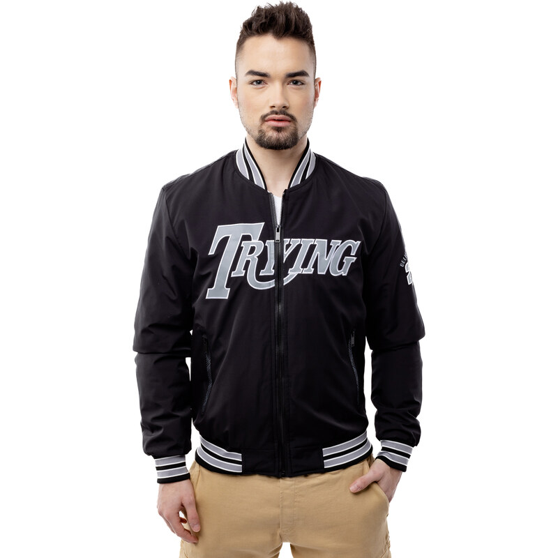 Pánska baseballová bunda GLANO - čierna 50641140