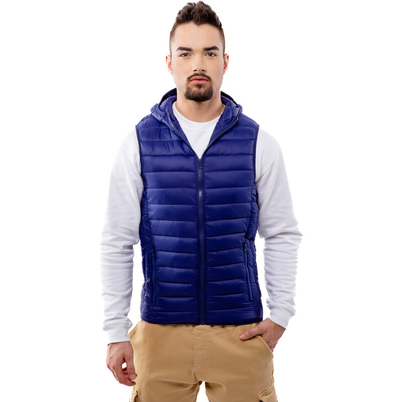 Mens Quilted Vest with Hood GLANO - navy 50682105