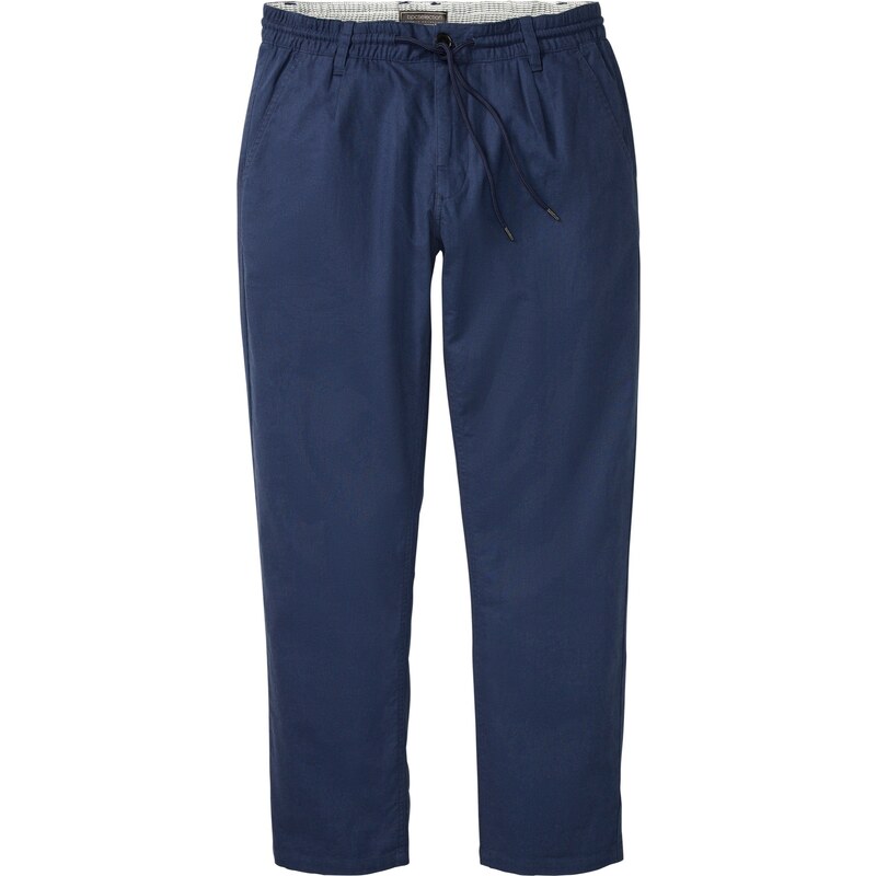 bonprix Nohavice bez zapínania Relaxed Fit, rovné, s plátnom, farba 45178611