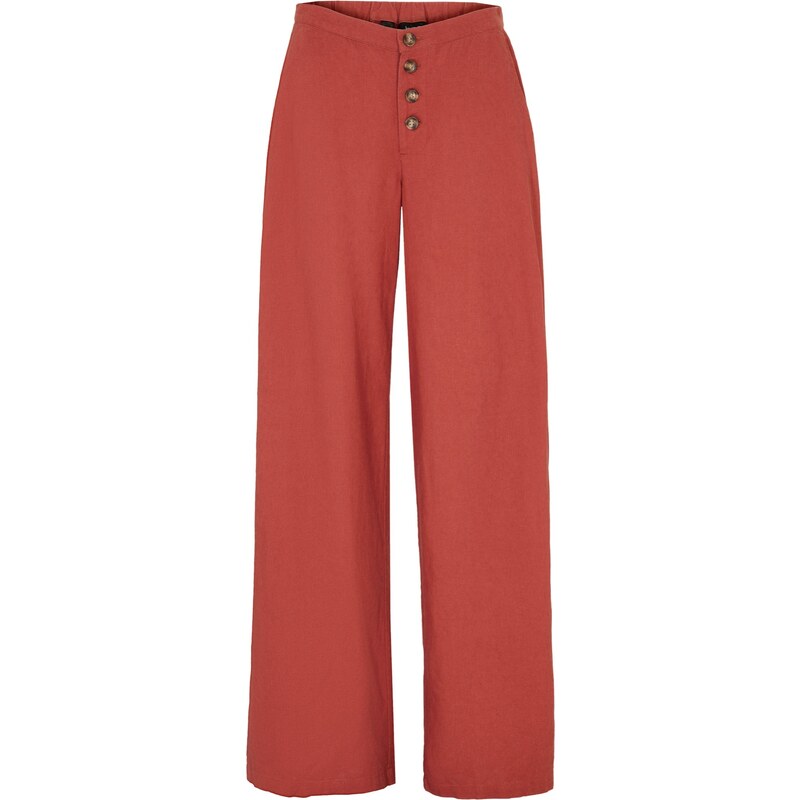 bonprix Palazzo nohavice s plátnom, dlhé, farba červená 49180366