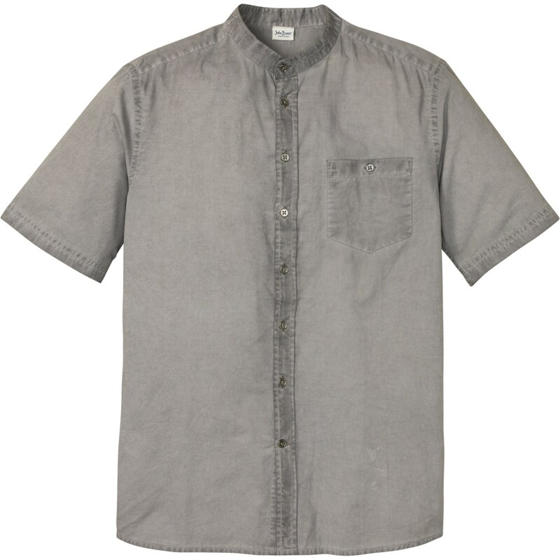 bonprix Košeľa s krátkym rukávom, vypraný vzhľad, farba šedá 46751869