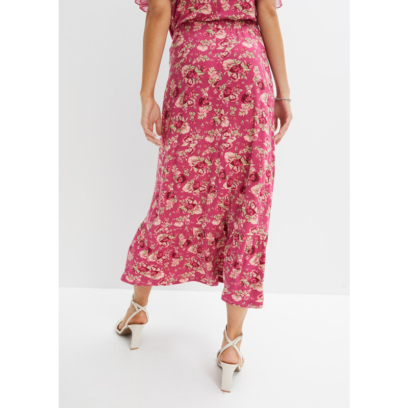 bonprix Úpletová sukňa z udržateľnej viskózy, farba ružová