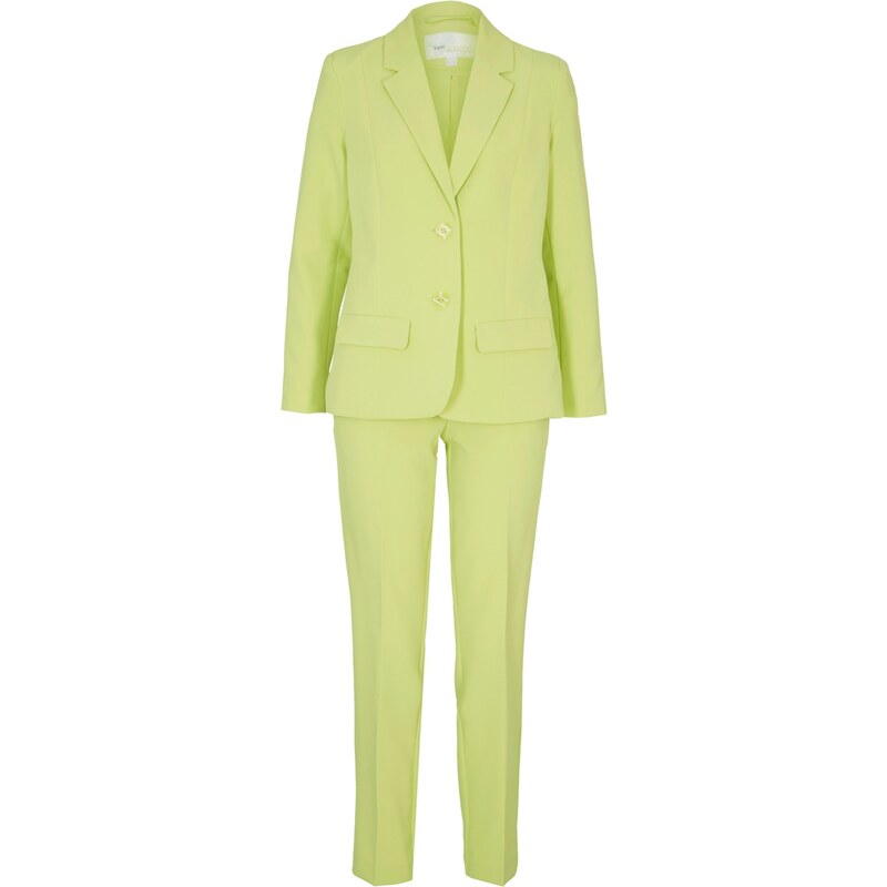 bonprix Nohavicový oblek, 2-dielny, farba zelená