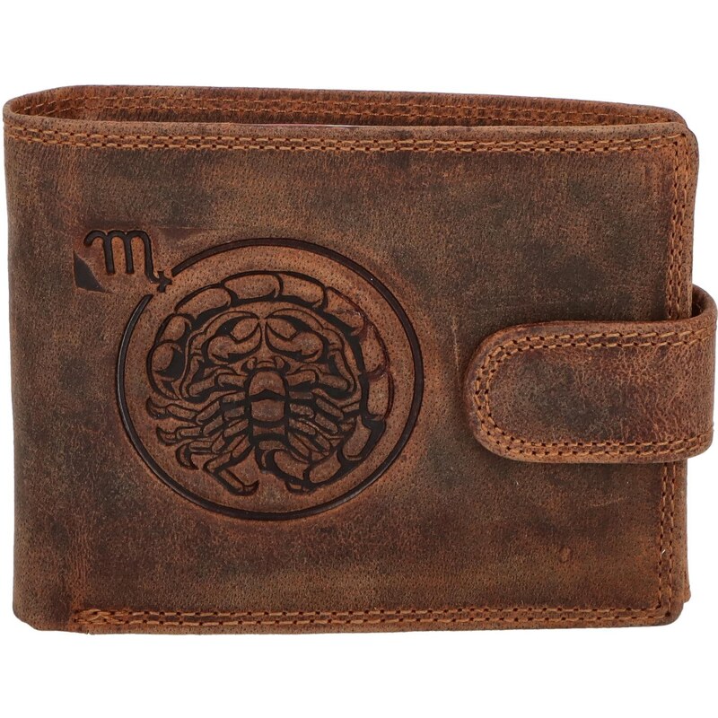 Pánska kožená peňaženka hnedá - Delami Aroga Škorpión hnedá 67213925