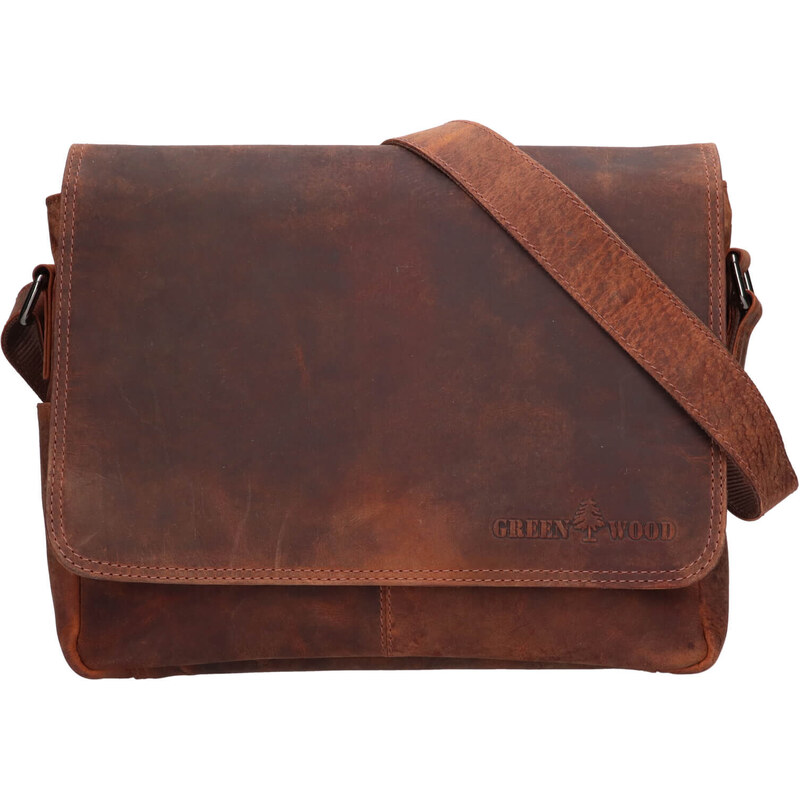 Pánska kožená taška cez rameno Greenwood Phils - koňak 41366214