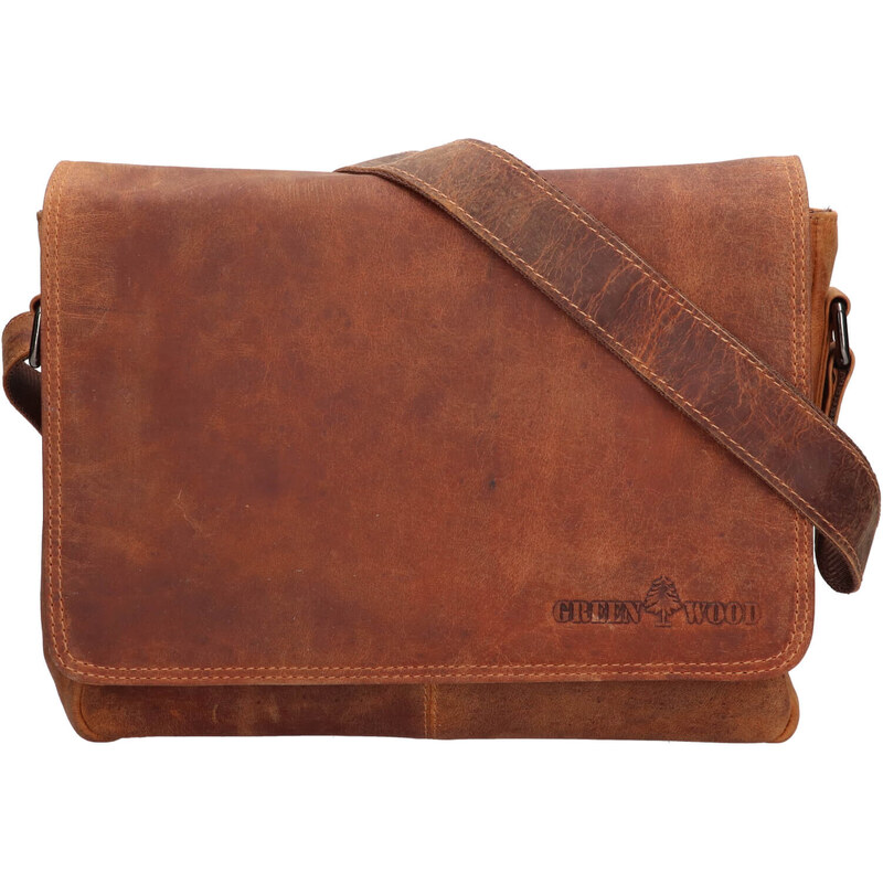 Pánska kožená taška cez rameno Greenwood Phils - světle hnědá 41366215