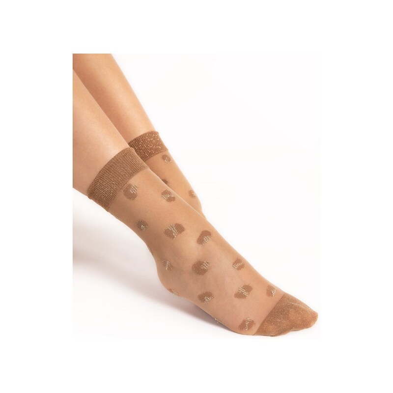 Dámske silonkové ponožky FiORE Pop In 15 DEN UNI, Light natural/ lurex