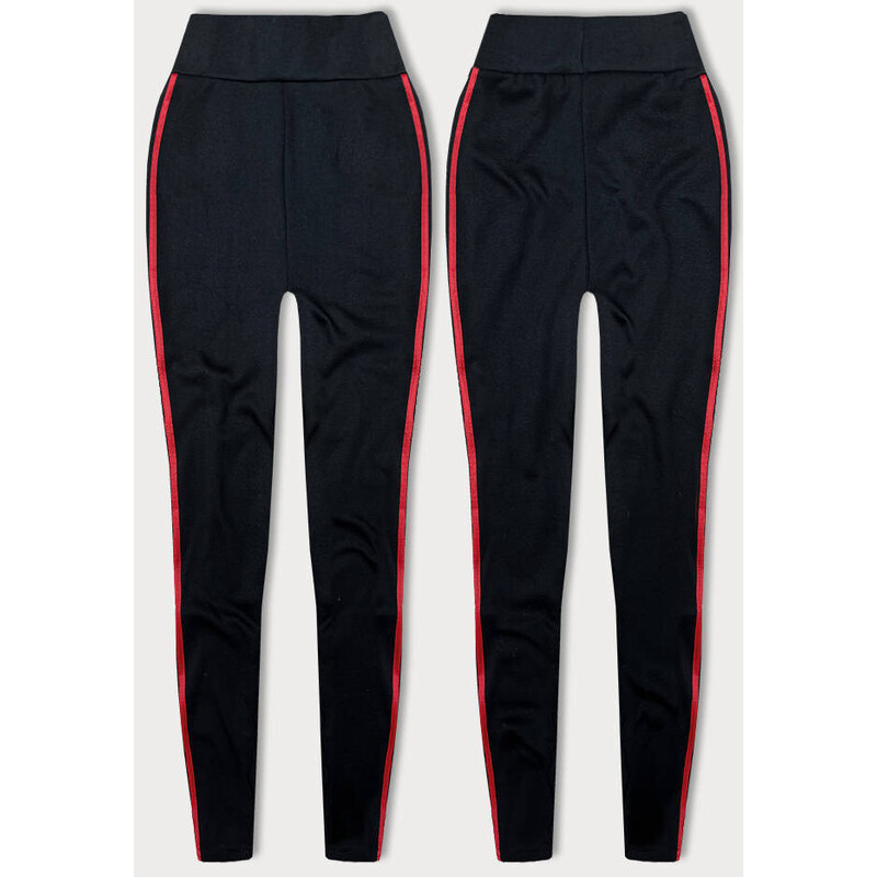 J.STYLE Čierno-červené športové legíny s lampasmi (YW01052-D1-5) 43575996