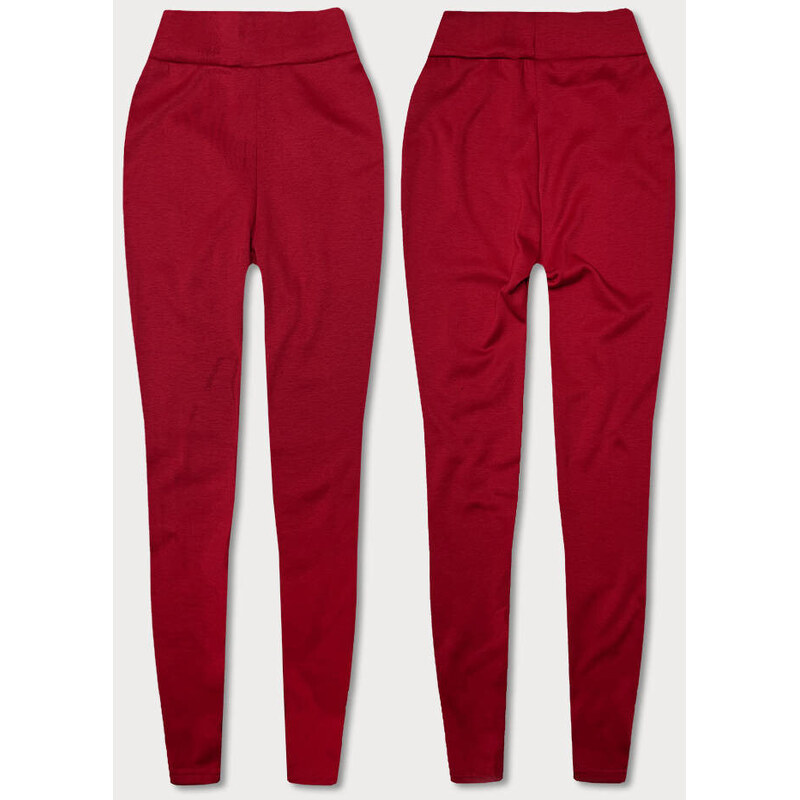 J.STYLE Hrubšie červené bavlnené legíny (YW06039-5) 43575997