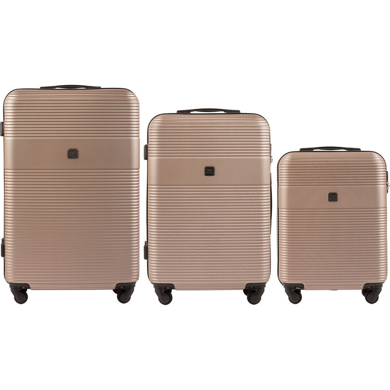 Champagne sada troch cestovných kufrov FINCH 5398-3, Luggage 3 sets (L 65152038