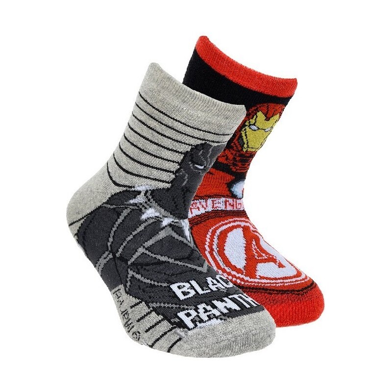 Červeno-sivý duopack ponožiek Avengers 22185442