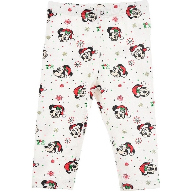 Biele dievčenské vianočné legínky Minnie Mouse 30636397
