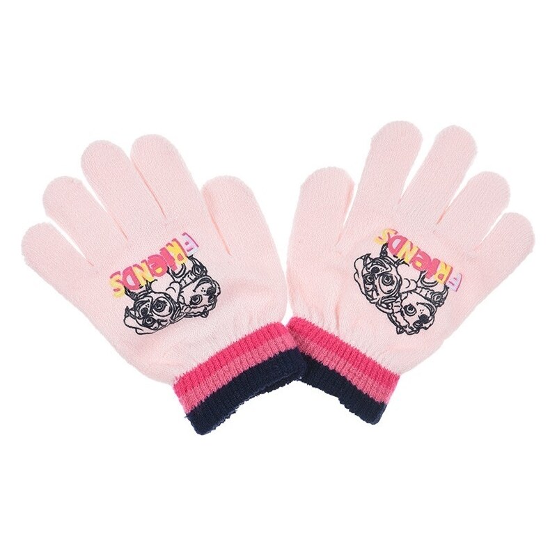 Paw Patrol Svetloružové dievčenské rukavice 37335711