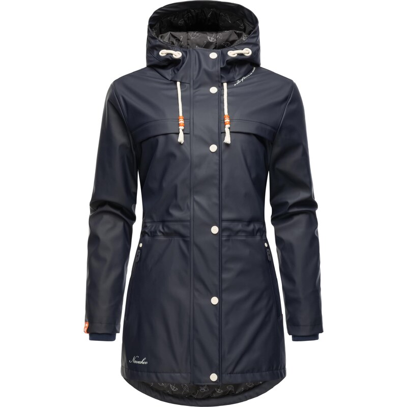 NAVAHOO Prechodný kabát Rainy Forest tmavomodrá / oranžová / biela 54240868