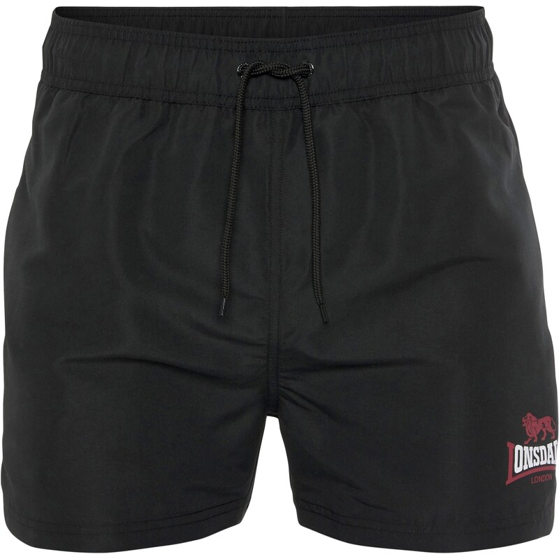 LONSDALE Plavecké šortky Kilstay krvavo červená / čierna / biela 64403654