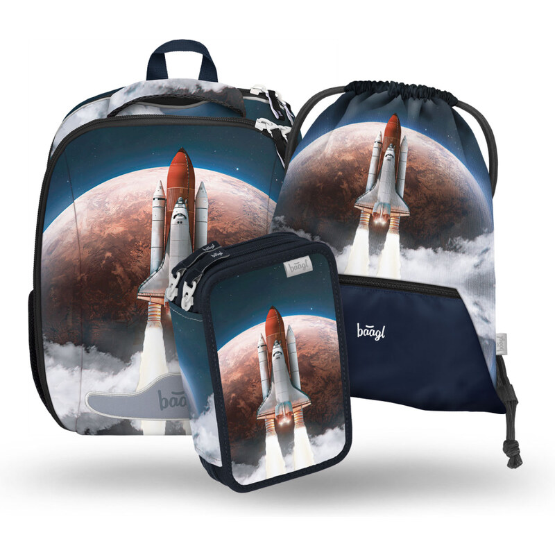 BAAGL SET 3 Shelly Space Shuttle: aktovka, peračník, vrecúško 62192749
