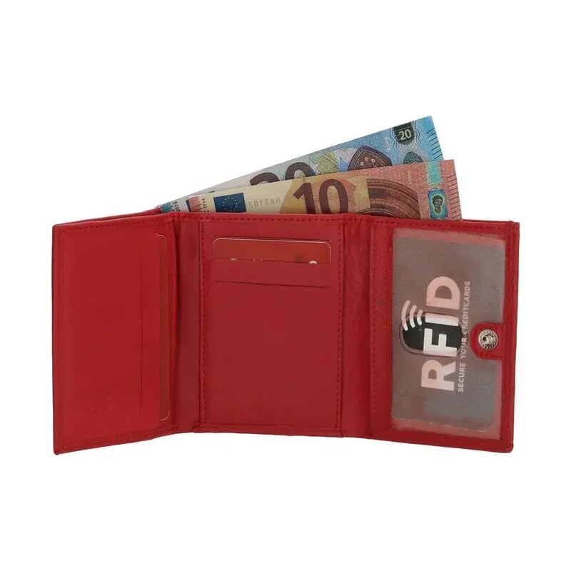 Double-D Červená malá kožená peňaženka "Clarrisa"