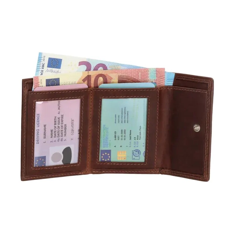 Gio Gini Hnedá malá kožená peňaženka "Company"